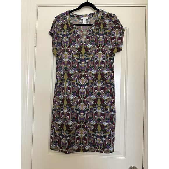 London Times Printed Midi Dress M - Picture 1 of 3